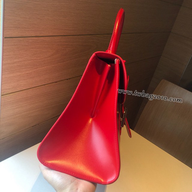 Delvaux新款雙環頂級brilliant box皮國旗紅手提女包 德爾沃專櫃brilliant大號手袋 bxs1093